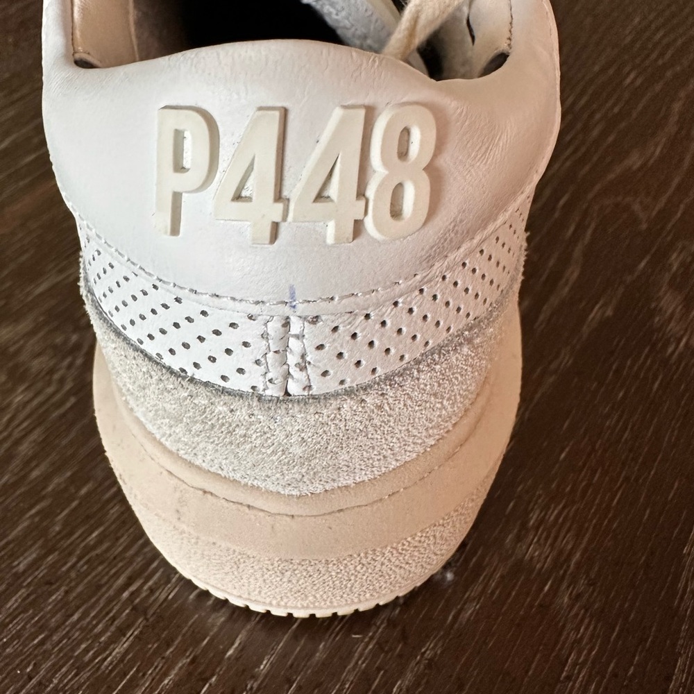 P448 White and Gray Perforated Sneakers You Can Surf Later. Made in Italy.